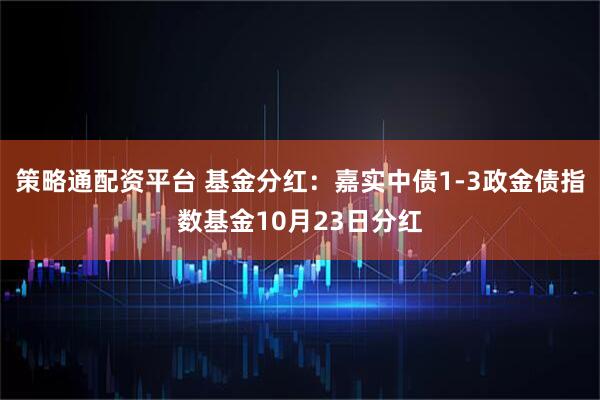 策略通配资平台 基金分红：嘉实中债1-3政金债指数基金10月23日分红
