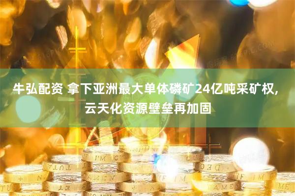 牛弘配资 拿下亚洲最大单体磷矿24亿吨采矿权, 云天化资源壁垒再加固